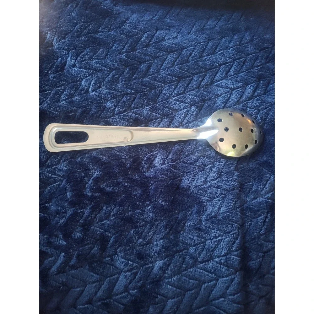 Vintage Stainless Steel Slotted Spoon 12 Inch Kitchen Serving Utensil